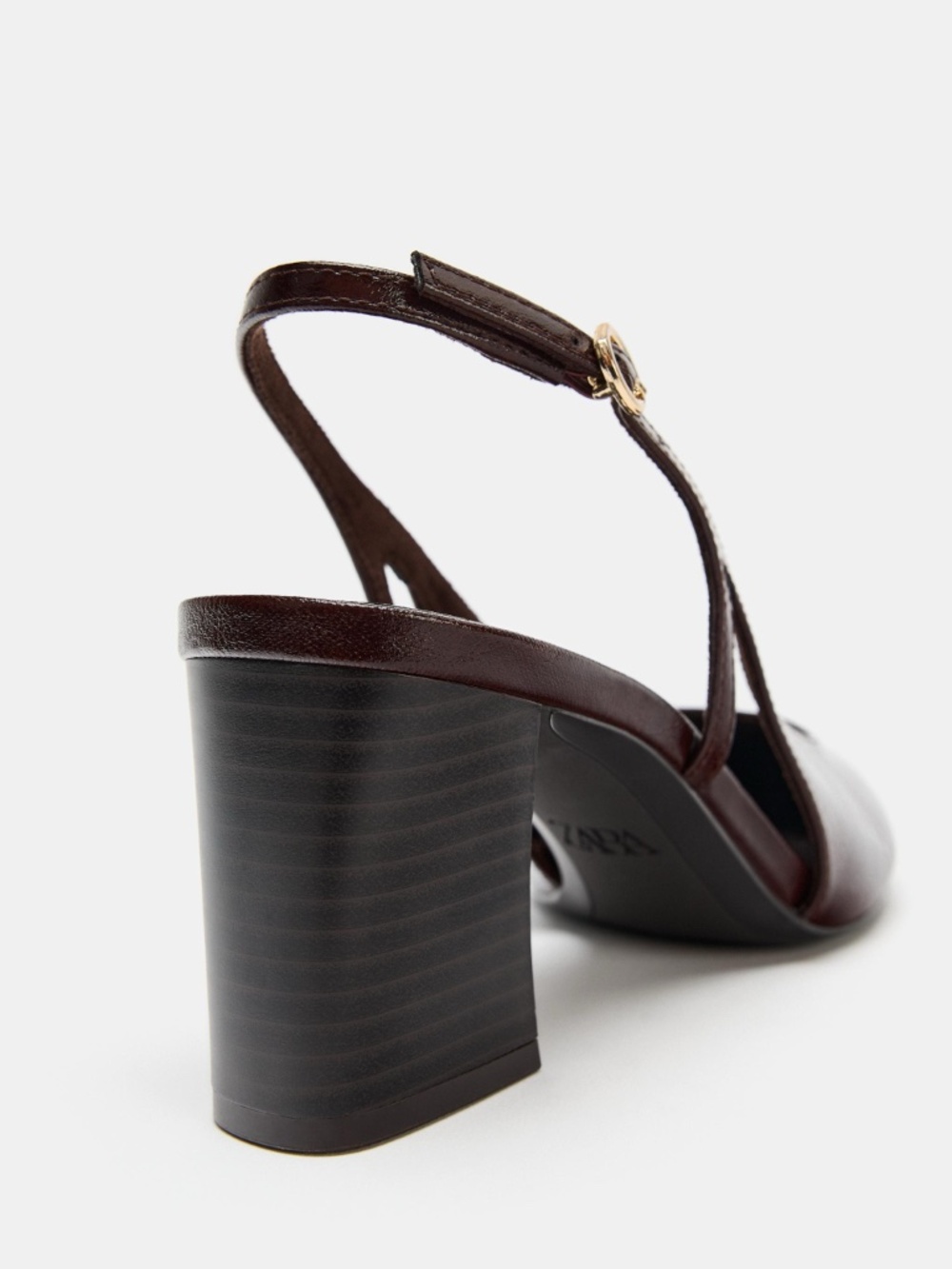 ZARA Brown Slingback Heels Size US 8 - Picture 5 of 6